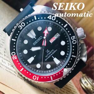 ■カッコイイ！美品■SEIKO【セイコー】PROSPEX/プロスペックス/ダイバーズウォッチ/メンズ腕時計/機械式自動巻き/黒/ブラック