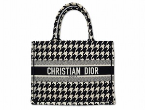 クリスチャンディオール Christian Dior マクロハウンドトゥース エンブロイダリー ディオール ブック トート バッグ ミディアム