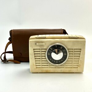 A) 【ジャンク扱い】 HITACHI ヒタチ PORTABLE RADIO ポータブル 真空管 ラジオ HP-301 レザーケース付属 当時品 中古 USED 現状渡し