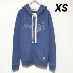 AMERICAN EAGLE ジップアップ長袖スウェットパーカー　ブルー　XS