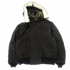 美品◆シオタ フライトジャケット BZLM-103M 21AW スビンコットン ナイロンツイル N-2B ボアフード付き ブラック 6 CIOTA【AFA17】