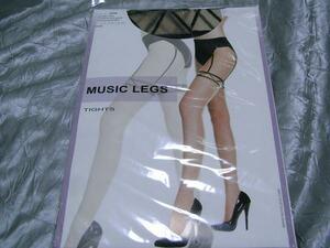 MUSIC LEGS レディース ガータープリント タイツ ベージュ 7216 新品