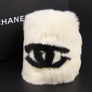 40795★1円スタート★CHANEL シャネル 未使用 ココマーク リストバンド アクセサリー ヴィンテージ ブレスレット ラビットファー