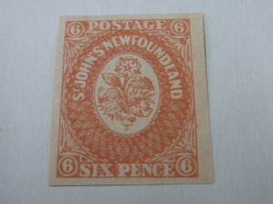 ＜参考品＞　20LH　S　NEWFONNDLAND(カナダ) 切手　1857-62年　SC#6　6P　未使用OH　※説明欄必読