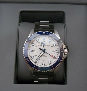 □HAMILTON ハミルトン 腕時計 カーキ ネイビー スキューバ H82505150 メンズ シルバー