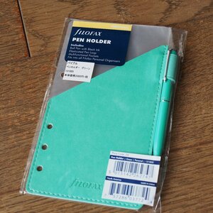 fILOFAX ファイロファックス システム手帳 リフィル バイブル ペンホルダー グリーン・緑　ボールペン付き　**未使用**