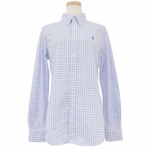 POLO Ralph Lauren ポロ ラルフローレン シャツ トップス パープル 8 長袖 ボタンダウン ギンガムチェック スリムフィット SLIM FIT