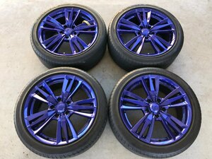 【塗装品】 RAYS レイズ VERSUS ベルサス 17インチ 7.0J PCD114.3 5H +48 中古タイヤ付 215/45R17 4本 ノア/ヴォクシー/ステップワゴン等