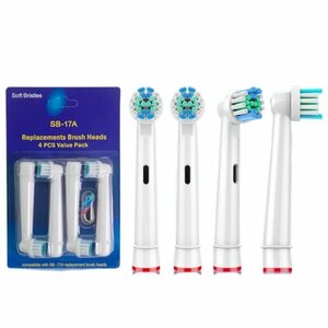 EB17 やわらかめ 4本 BRAUN オーラルB互換 電動歯ブラシ替え Oral-b ブラウン フレキシソフト