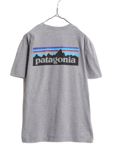16年製 パタゴニア 両面 プリント 半袖 Tシャツ メンズ М / 古着 Patagonia アウトドア フィッツロイ P6 バックプリント ボックスロゴ 灰
