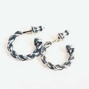 ICH【中古品】 FORSOMEONE フォーサムワン TWIST EARRINGS SILVER フープピアス SV925 K18 両耳用 〈207-231213-rk5-ICH〉