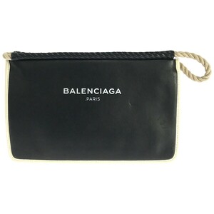 BALENCIAGA バレンシアガ ロープトップ ロゴレザークラッチバッグ ブラック 427443 IT90BZE7RD4I