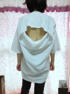 変形デザイン白Tシャツ綿XS