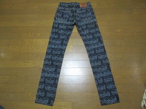 レア HYSTERIC GLAMOUR ヒステリックグラマー HYSTERICS スカル ドクロ 総柄 デニム Sパンツ HG ジーンズ 3AP-2802