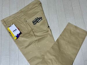 新品★フィラ ゴルフ FILA GOLF エンボス飛び柄 9分丈 ストレッチ テーパードパンツ★春夏★ベージュ★w82★送料185円