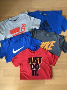 中古 スポーツブランド ＮＩＫＥ ナイキ ＡＤＩＤＡＳ アディダス Ｔシャツ 155ｃｍ 160ｃｍ Ｌ 5枚まとめて　