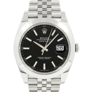ロレックス（ROLEX）デイトジャスト41 126300 ブラック文字盤 腕時計 メンズ 2022年8月/ランダムシリアル 未使用品