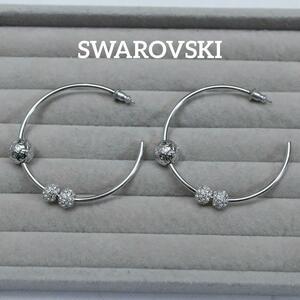 【匿名配送】 SWAROVSKI スワロフスキー ピアス シルバー フープ 3