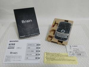展示品+未開封保護フィルム（「wordtank A」用）+廃盤品　SHARP　Brain　PW-AC10-W　シルバーホワイト　シャープ　ブレーン　PW-AC10
