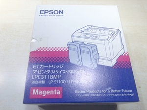 ジャンク品 エプソン EPSON 未開封 純正トナー マゼンタ（Mサイズ 2本パック） LPC3T18MP 適合機種LP-S7100 LP-S8100 送料520円 【a-5352】