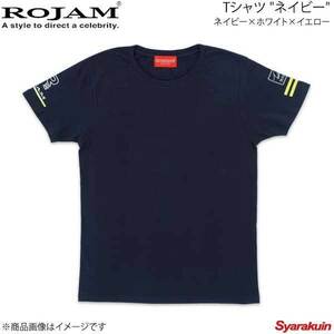 ROJAM ロジャム Tシャツ ネイビー ユニセックスモデル ネイビー×ホワイト×イエロー サイズ：L 70-T172-4L