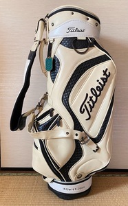 【Titleist】タイトリスト キャディーバッグ　ゴルフバッグ　ホワイト×ブラック　中古