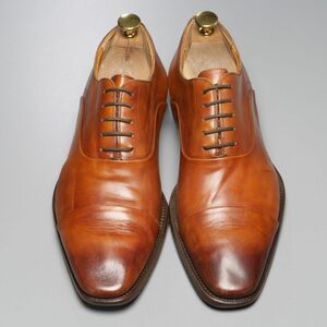 W0727//スペイン製*マグナーニ/MAGNANNI*メンズ8.5/レベルソ仕立て/ストレートチップ/キャップトゥ/レザーシューズ/革靴/茶/ブラウン