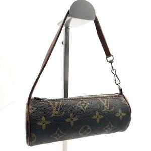 ■美品■希少ヴィンテージ■LOUIS VUITTON ルイヴィトン　モノグラム　パピヨン付属ポーチ パピヨン子供　PVC×レザー　ECLAIR社ファスナー