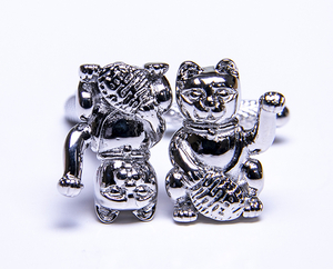 ◆カフスボタン ONYX-ART LONDON CK1007 LUCKY CAT 商売繁盛！金持ってこい！幸運舞い込む招き猫・・♬～