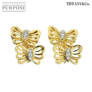 ティファニー TIFFANY&Co. ダイヤ イヤリング K18 Pt YG イエローゴールド 750 プラチナ 蝶 Earrings Clip-on 90227538