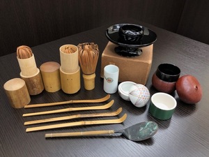 『★茶道具 茶尺 竹筒 茶筅入 茶筅 棗 ナツメ等 まとめ お茶 骨董 美術品』