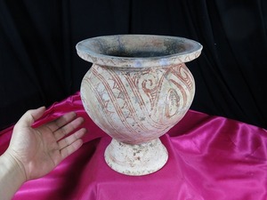 B　バンチェン彩色土器　タイ王国　遺跡発掘品　紀元前1000年　ユネスコ世界遺産（文化遺産）陶器　