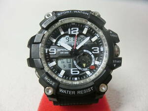 【№1009-O6005G】中古品:SANDA 759 スポーツ メンズ 時計 Top ブランド Luxury ミリタリー クオーツ Watch 防水腕時計　デジタル調整済み