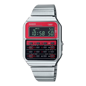 CASIO カシオ カリキュレーター CA-500WE-4B レッド データバンク DATABANK 電卓 計算機 メンズ レディース 腕時計 でんクロ CQ-1 復刻版