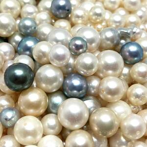 大量!!［本真珠アクセサリーパーツおまとめ］a 重量約450g 約3.5~9.8mm アコヤ ベビーパール baby pearl parts DA0