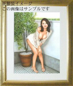 版画 石川吾郎 本人の出品です劇画誌表紙美人画　ヘランタの朝