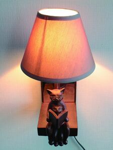 ★新品 ウォールランプ 猫 ネコ ランプ 読書 親子ネコ 壁掛け照明 鏡 ミラー インテリア 照明 雑貨 ライト 壁掛け照明 おしゃれ モダン