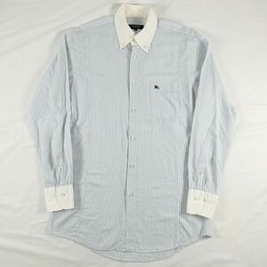 B2 BURBERRYBLACK LABEL バーバリーブラックレーベル　BDシャツ ボタンダウン 長袖シャツ ワイシャツ　ホース刺繍　size39 メンズ　男性用