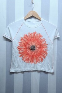 2-5096A/伊太利屋 装飾付花柄Tシャツ カットソー アニマル 送料200円 