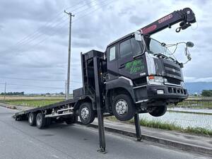 コミコミ》車検6年9月】ビックサム★４軸★セルフローダー★4段ユニック付★ハイジャッキ★回送車★重機運搬車★ラジコン★ウィンチ★愛知