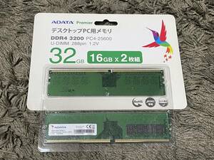 ADATA デスクトップPC用 メモリ PC4-25600 DDR4 3200MHz 288Pin 16GB × 2枚 AD4U3200716G22-DA 32GB 3200
