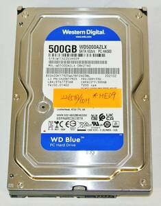 WESTERN DIGITAL 3.5インチ SATA HDD 500GB WD5000AZLX [500GB SATA600 7200] /中古美品 /クリックポスト発送 ※HED9