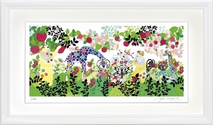 ジークレー版画 額装絵画 ホラグチカヨ 「Cherry blossom viewing」 630X355