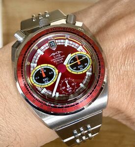 【稼働品】SEIKO ALBA AKA★クロノグラフ★セイコー☆アルバ アカ☆クオーツ★メンズ腕時計☆ツノクロノ☆ツノ クロノグラフV657-6060