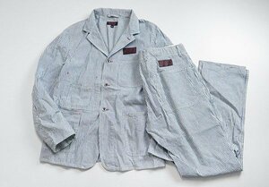 未使用 ENGINEERED GARMENTS ★セットアップ★ ヒッコリー カバーオール & パンツ インディゴ L ジャケット エンジニアドガーメンツ ◆K2J