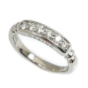 CELINE セリーヌ Pt900プラチナ リング・指輪 ダイヤモンド0.30ct 14号 6.6g レディース 中古 美品
