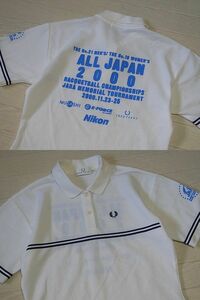 FREDPERRY 半袖　ポロシャツ　ALL JAPAN 2000　RACQUETBALL　日本代表　フレッドペリー　ラケットボール　半袖ポロシャツ