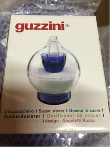 シュガーディスペンサー guzzini Bolli グッチーニ ブルー　シュガードーサ　新品　フィーリングカフェ シリーズ/イタリア/砂糖/調味料入れ