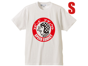 SPEED ADDICT TRADE MARK T-shirt S/Tシャツ銀ベルbellヘルメット500txr-tsuper magnumスーパーマグナムmoto starモトスター120moto3モト3
