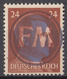 ドイツ第三帝国占領地 普通ヒトラー(Fredersdorf)加刷切手 24pf